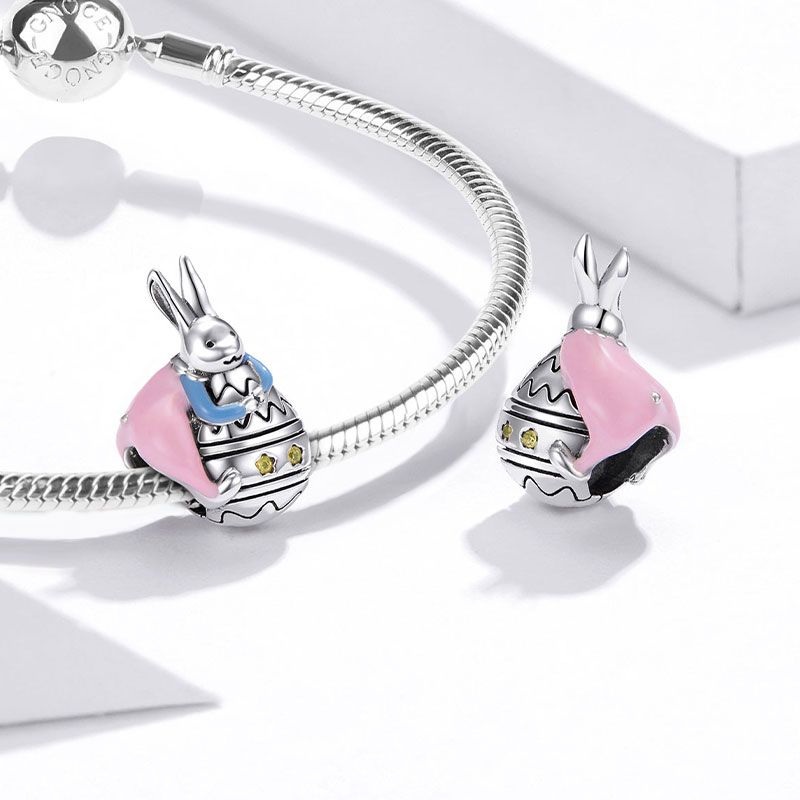 Charm Colgante Huevo de Pascua Conejo