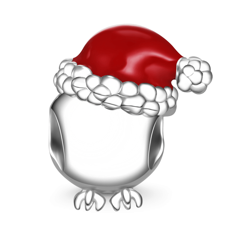 Charm colgante Búho con Gorro de Santa Claus