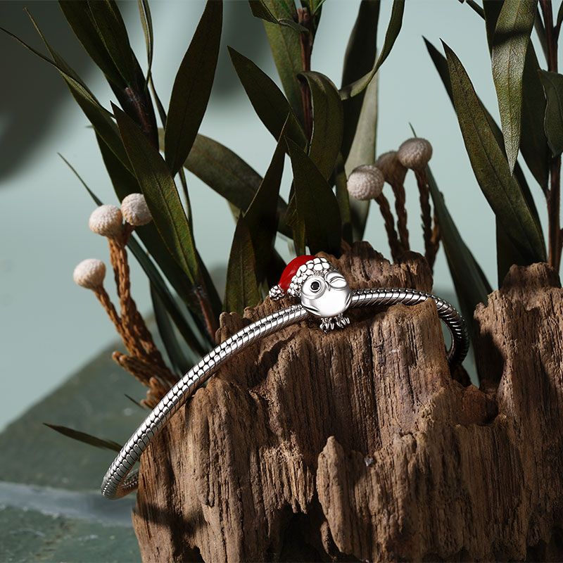 Charm colgante Búho con Gorro de Santa Claus
