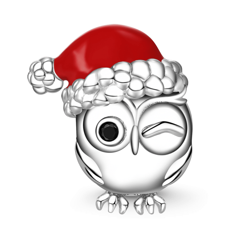 Charm colgante Búho con Gorro de Santa Claus