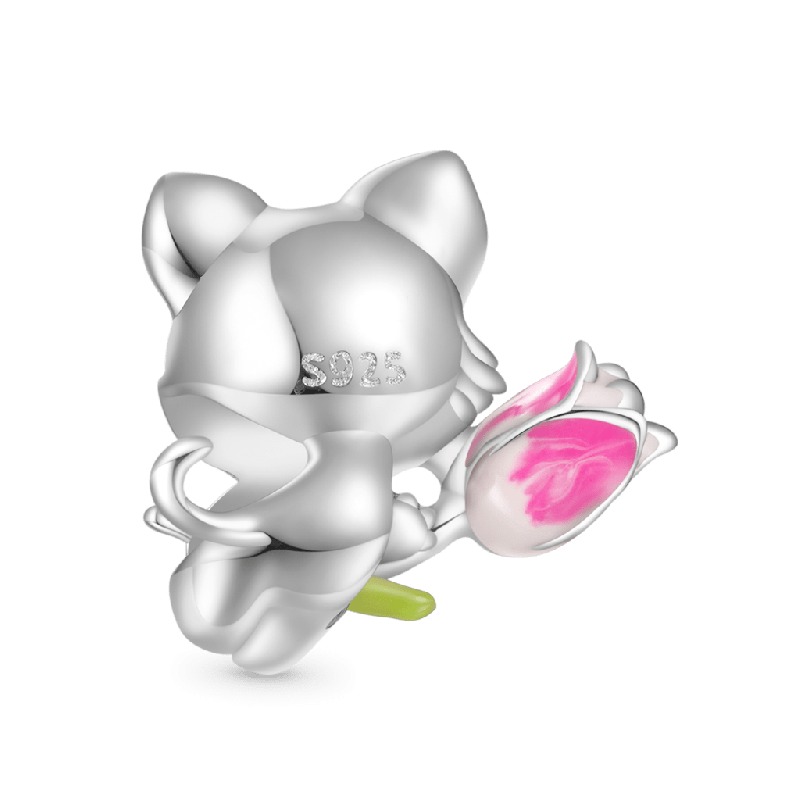 Colgante Gato Tulipán Rosa