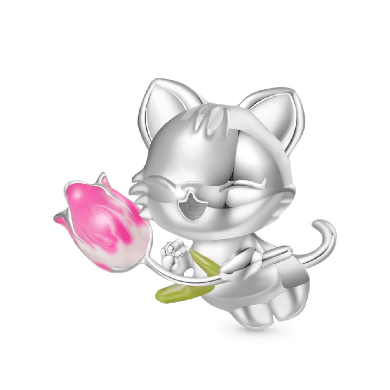 Colgante Gato Tulipán Rosa