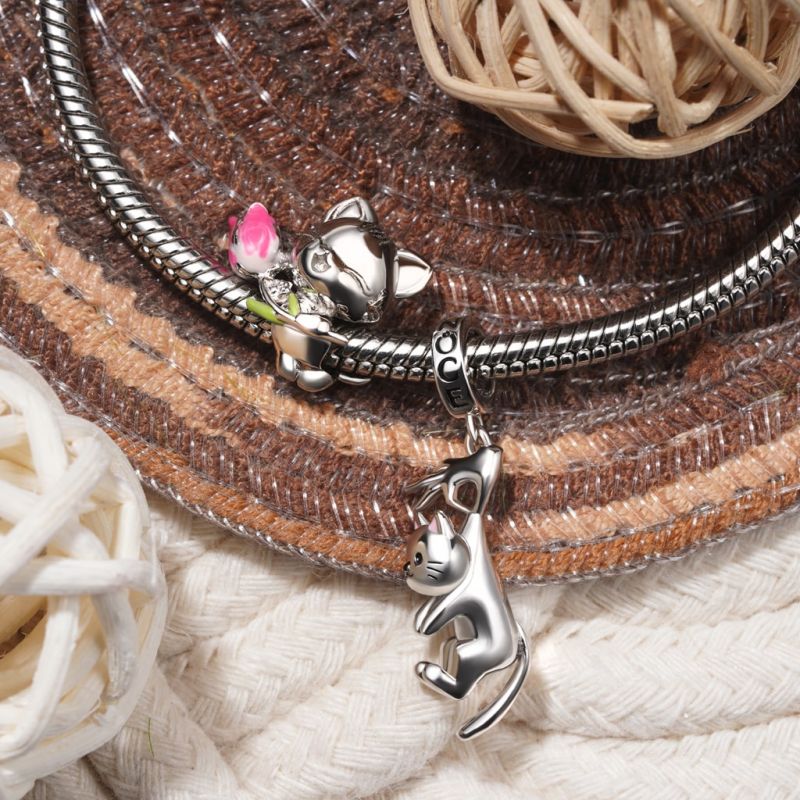 Colgante Gato Tulipán Rosa