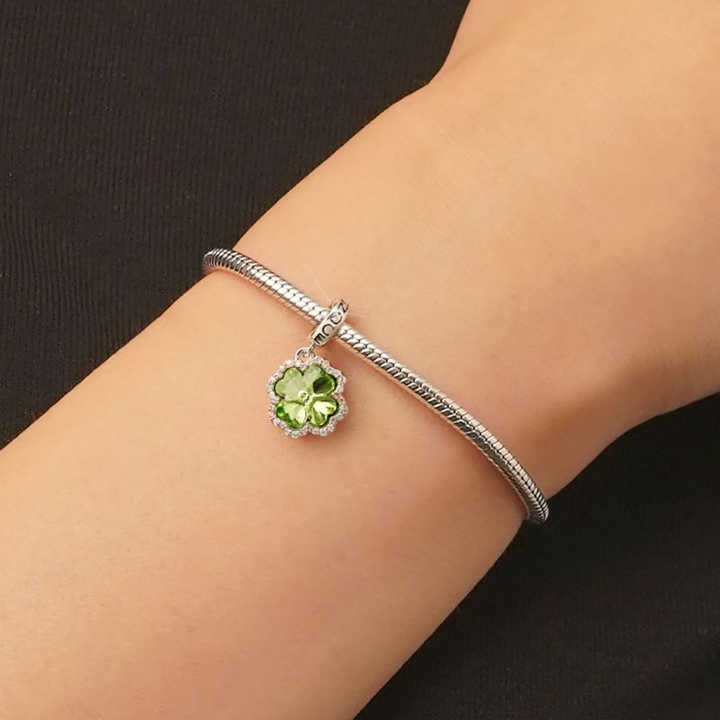 Colgante Trébol de Cuatro Hojas Verde