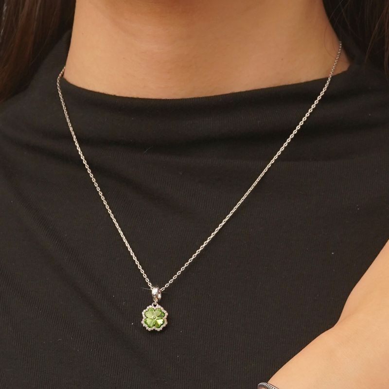 Colgante Trébol de Cuatro Hojas Verde
