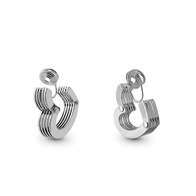 Clips de Oreja Corazón Multicapa