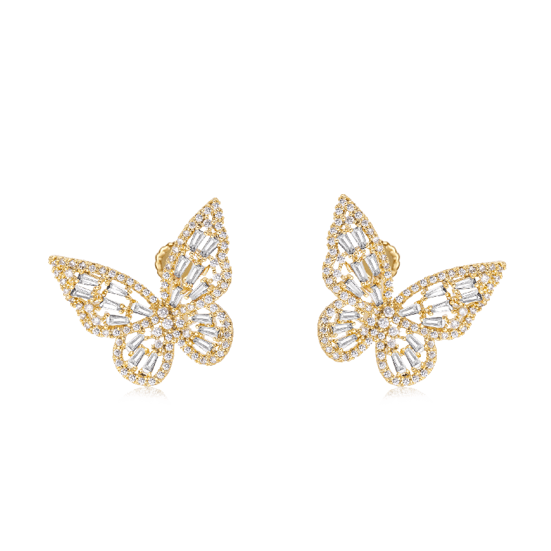 Clips de Oreja Mariposa Brillante