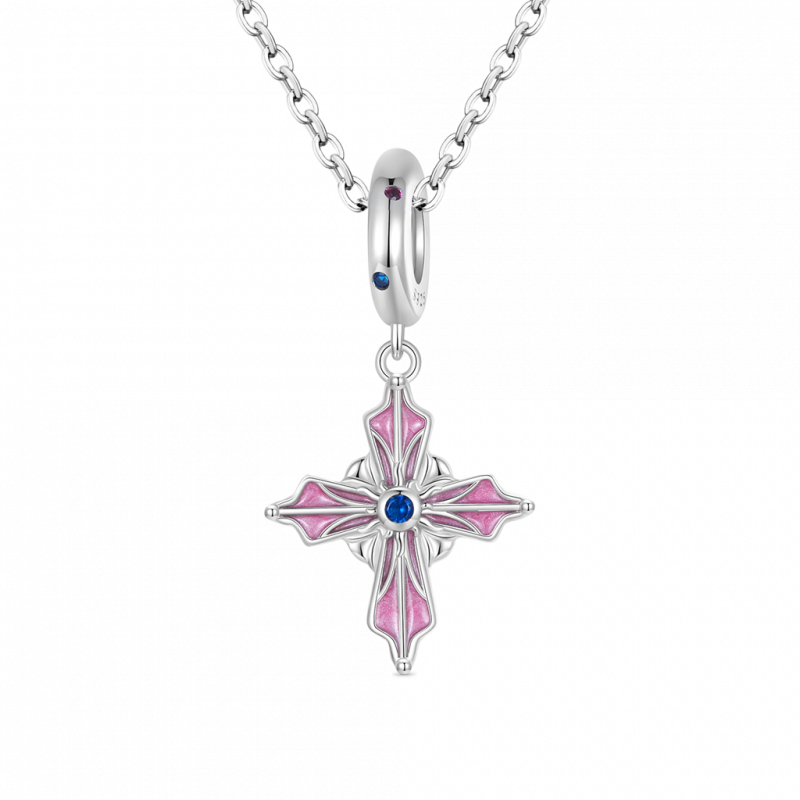 Colgante Cruz Rosa