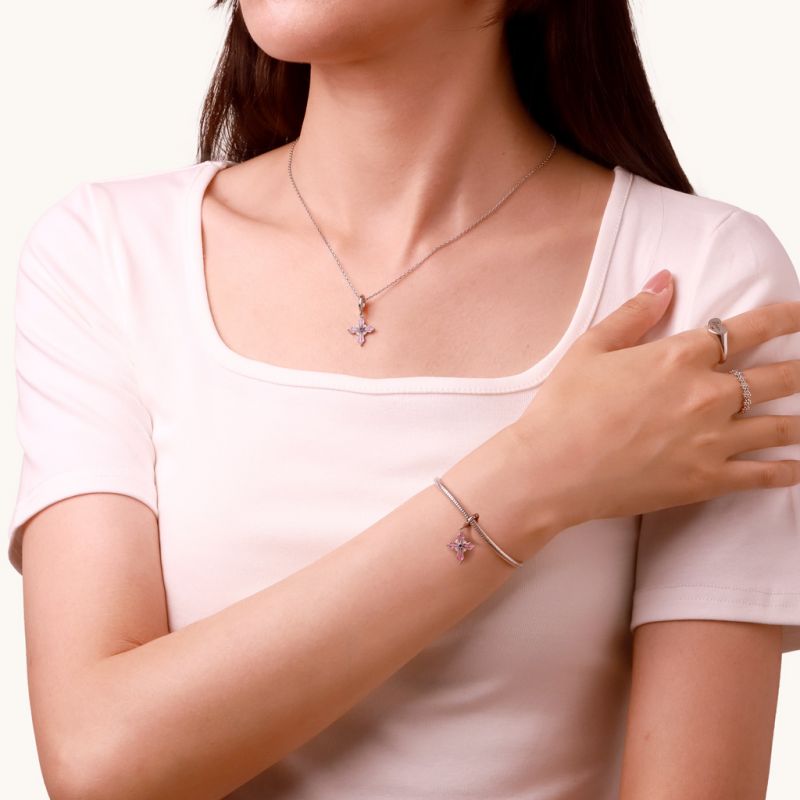 Colgante Cruz Rosa