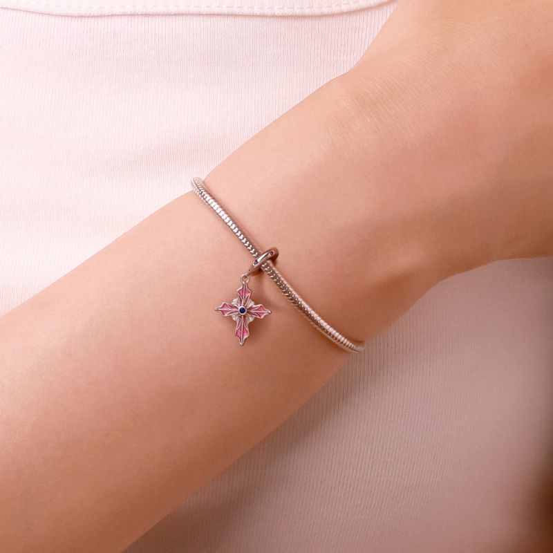 Colgante Cruz Rosa