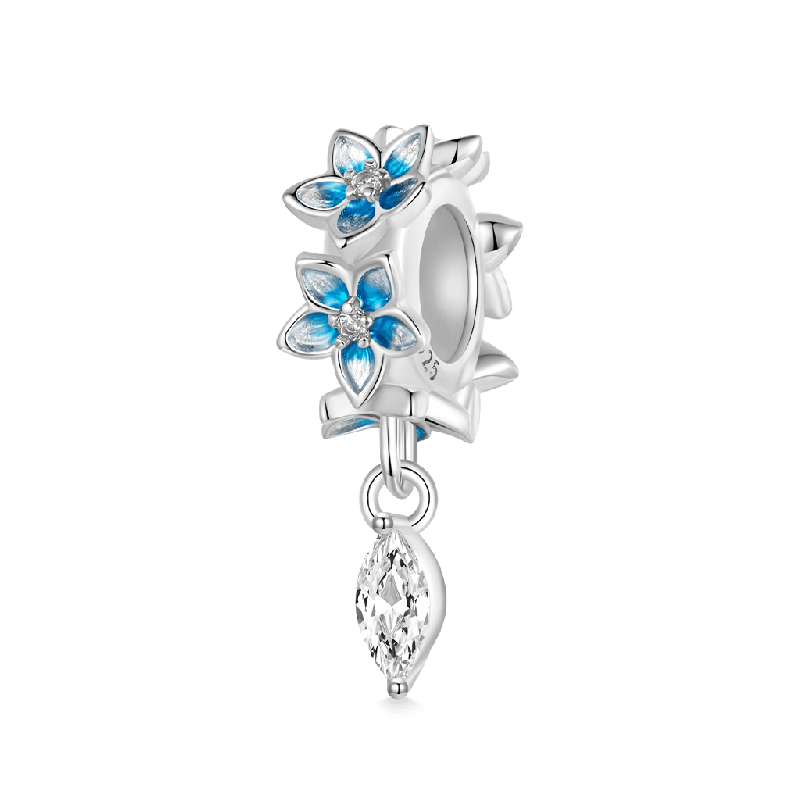 Charm de Clip Flor Goteo Azul