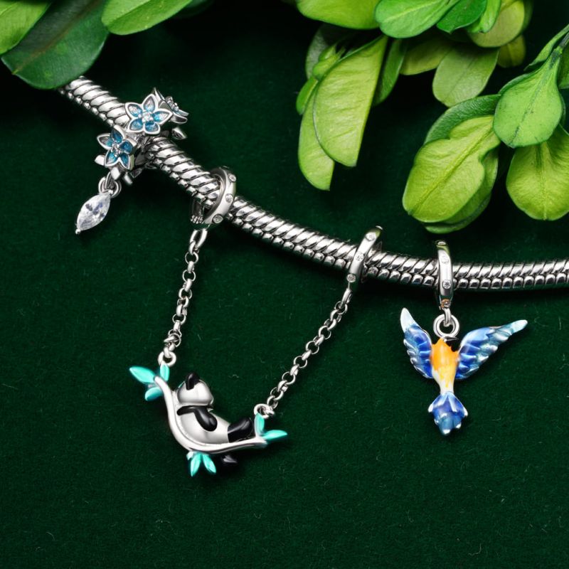 Charm de Clip Flor Goteo Azul