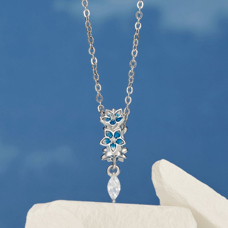 Charm de Clip Flor Goteo Azul