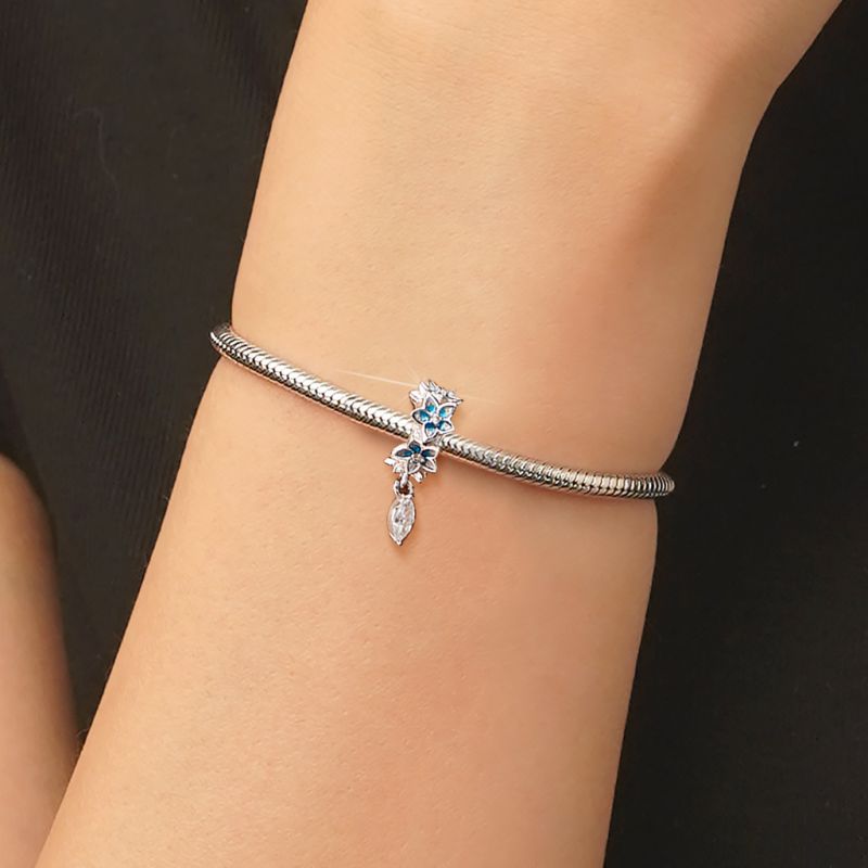 Charm de Clip Flor Goteo Azul