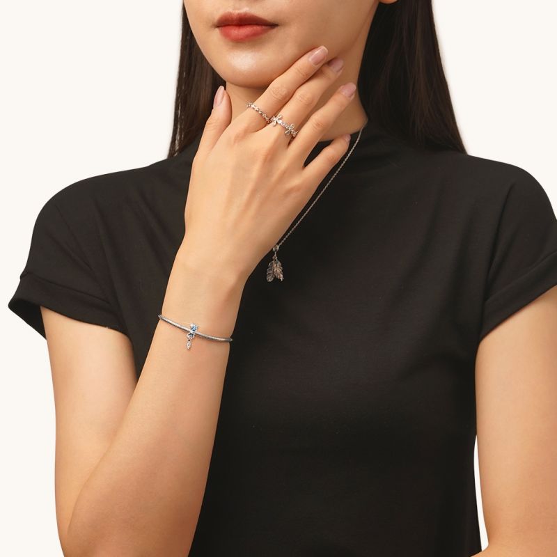 Charm de Clip Flor Goteo Azul