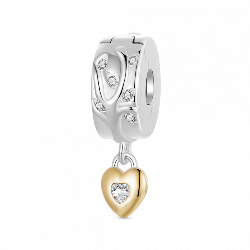 Charm de Clip Corazón Amor Árbol de la Vida