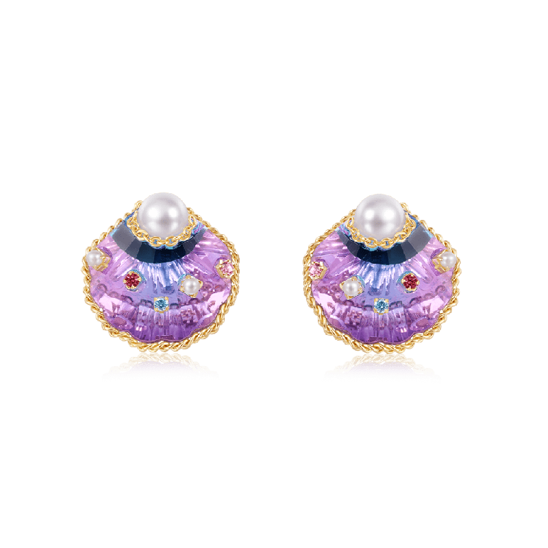 Pendientes Perla de Agua Dulce Concha