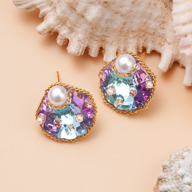 Pendientes Perla de Agua Dulce Concha