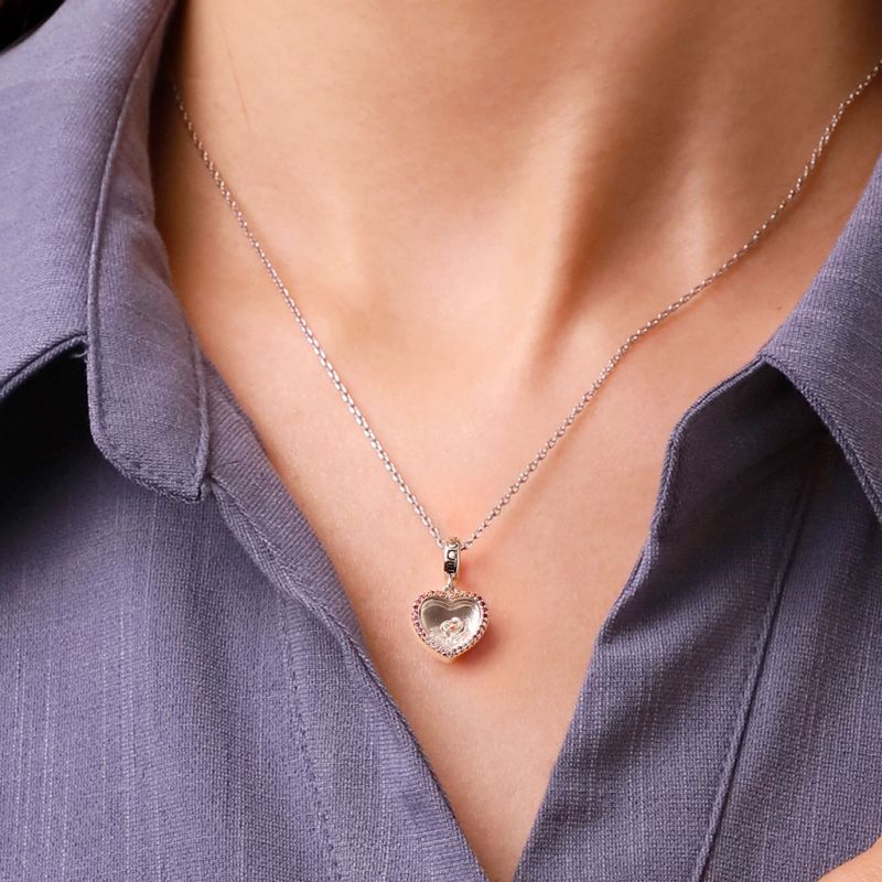 Colgante Corazón de Diamante Rosa Roto