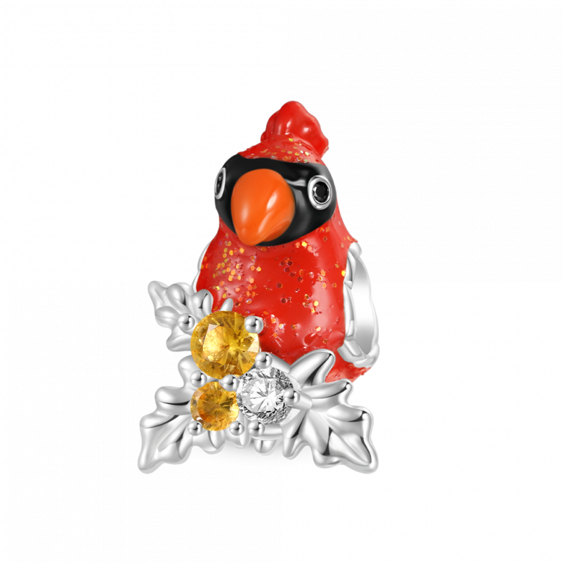 Charm Pájaro Loro Rojo