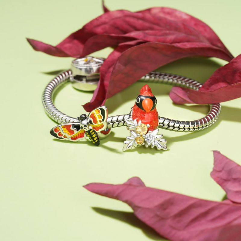 Charm Pájaro Loro Rojo
