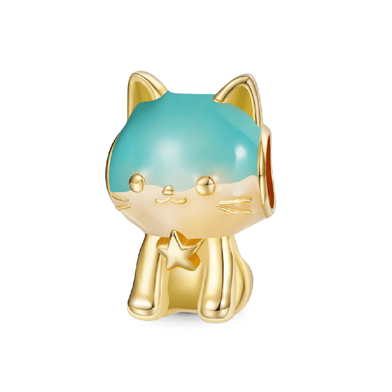 Colgante Gato Verde Degradado