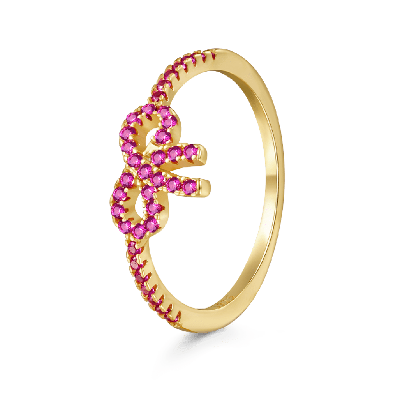 Anillo Lazo Pavé Rosa
