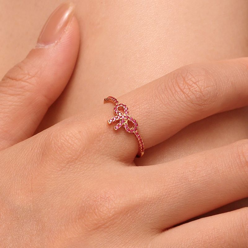Anillo Lazo Pavé Rosa