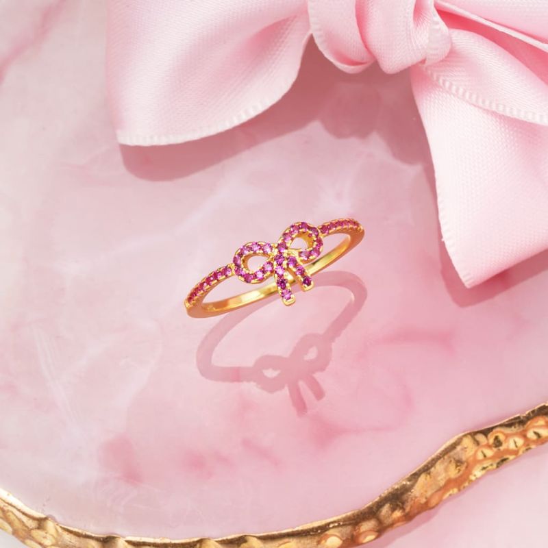 Anillo Lazo Pavé Rosa