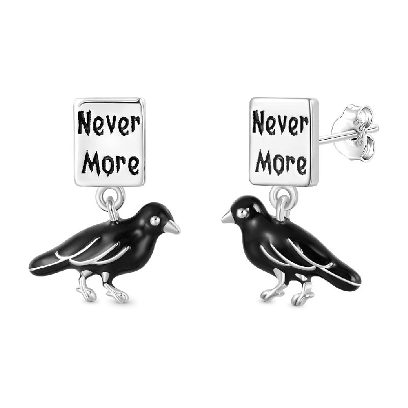 Pendientes Allan Poe Nevermore Cuervo