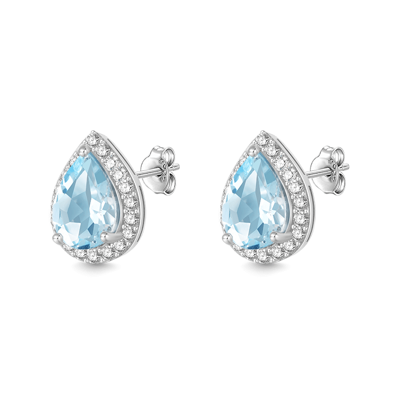 Pendientes Topacio Azul Cielo