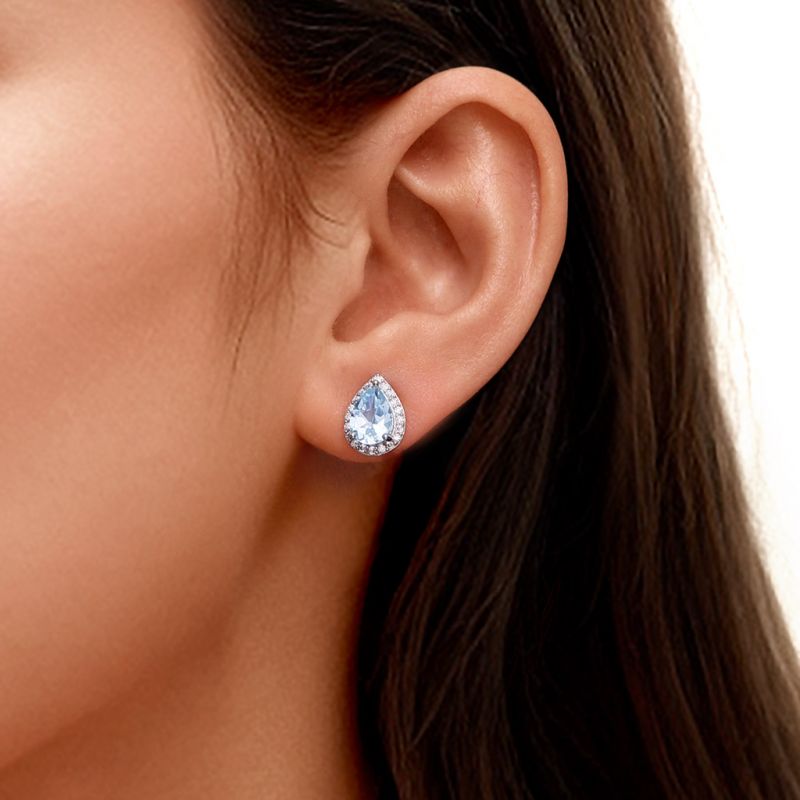 Pendientes Topacio Azul Cielo