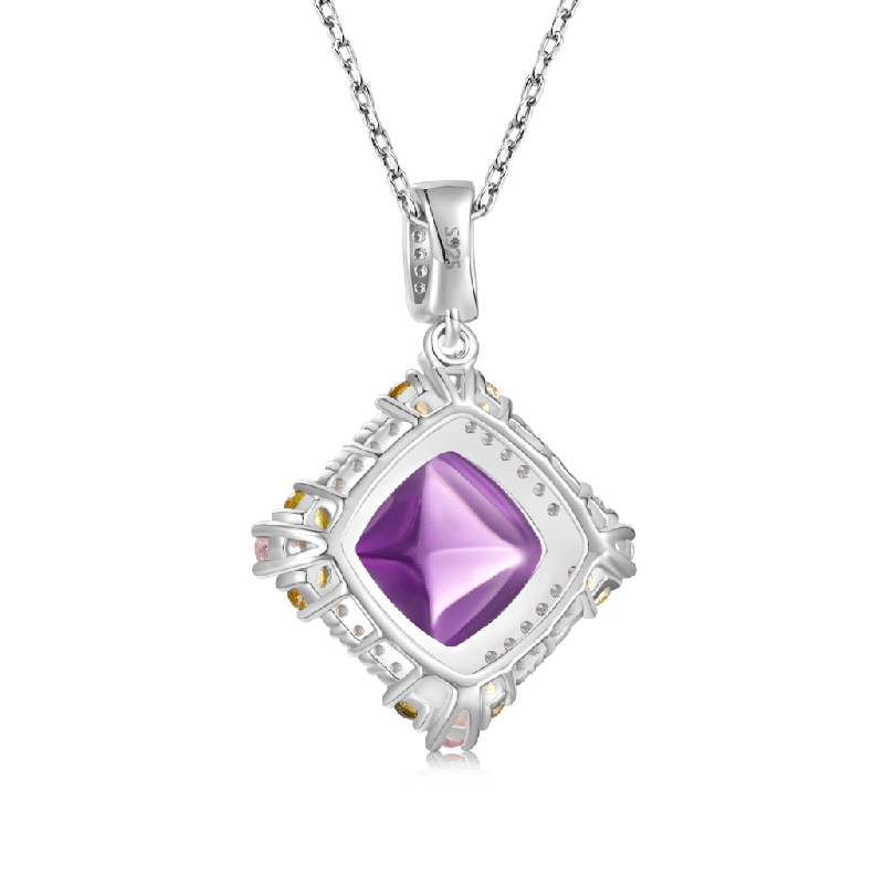 Collar Colgante Amatista Brillante