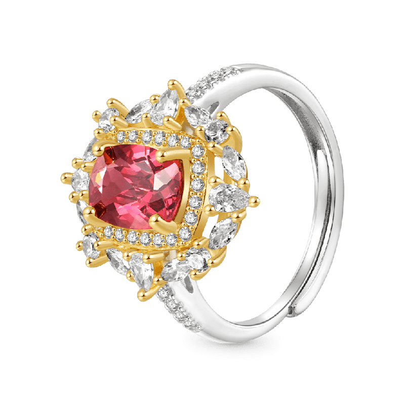 Anillo Granate Rojo Natural