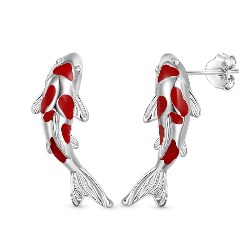 Pendientes Pez Koi Rojo