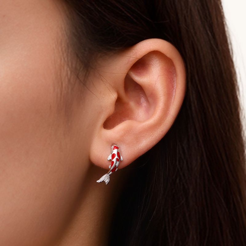 Pendientes Pez Koi Rojo