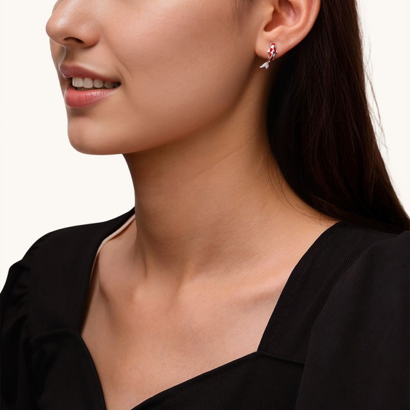 Pendientes Pez Koi Rojo