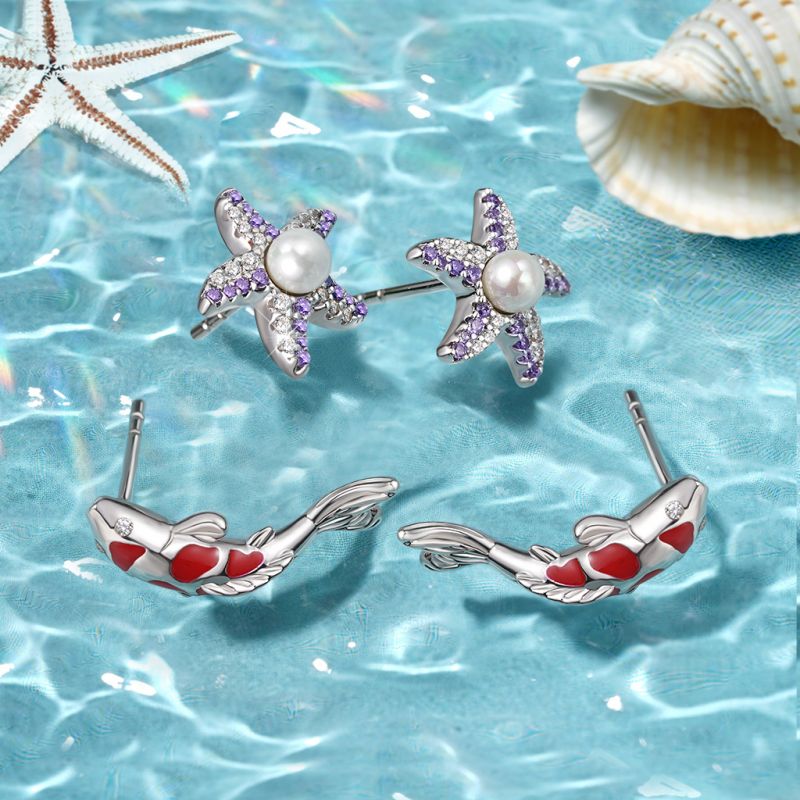 Pendientes Pez Koi Rojo