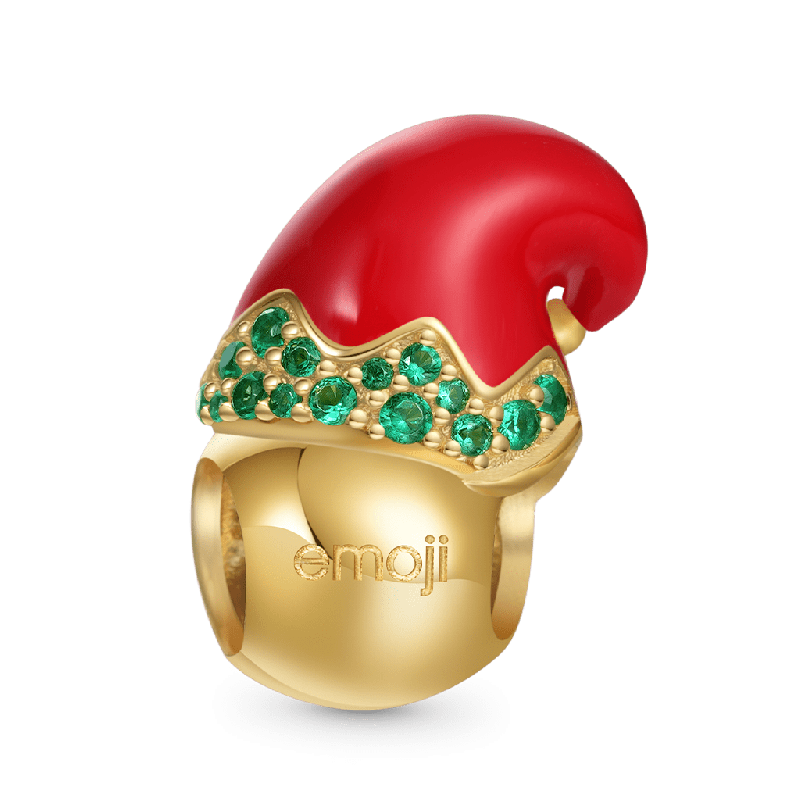 Charm emoji Sombrero de Papá Noel Cara Sonriente