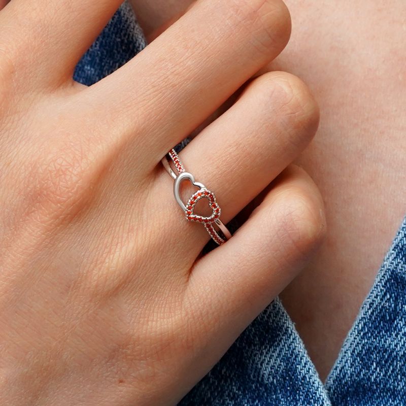 Anillo Dos Corazones CZ