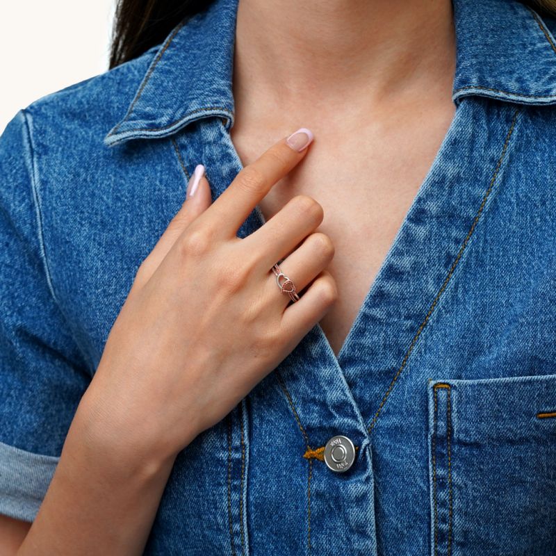 Anillo Dos Corazones CZ