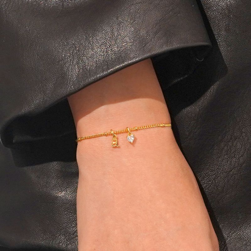 Pulsera Corazón Letra Personalizada