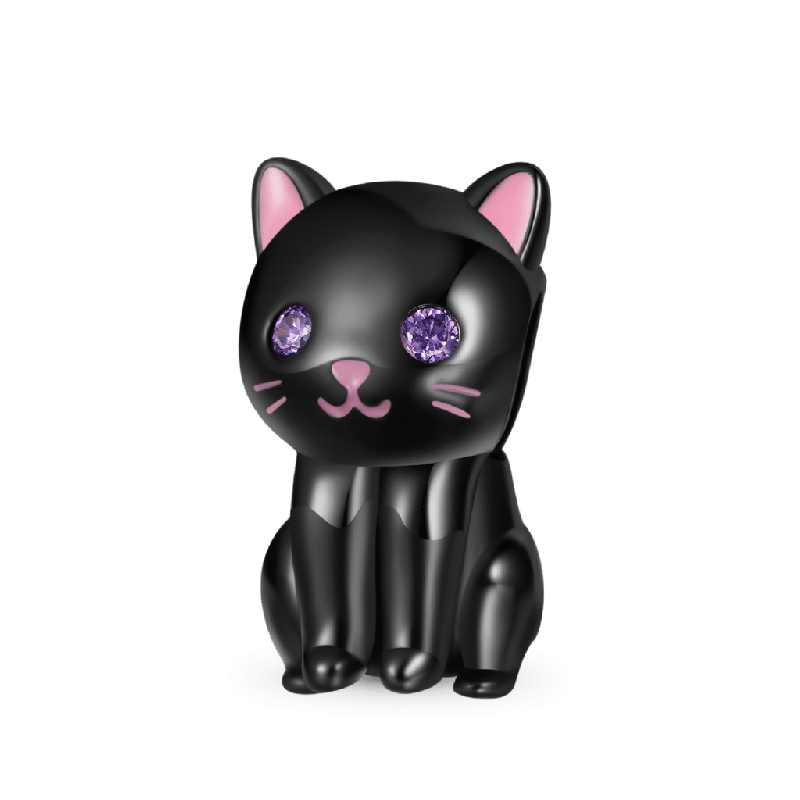Charm Gato Negro Doble