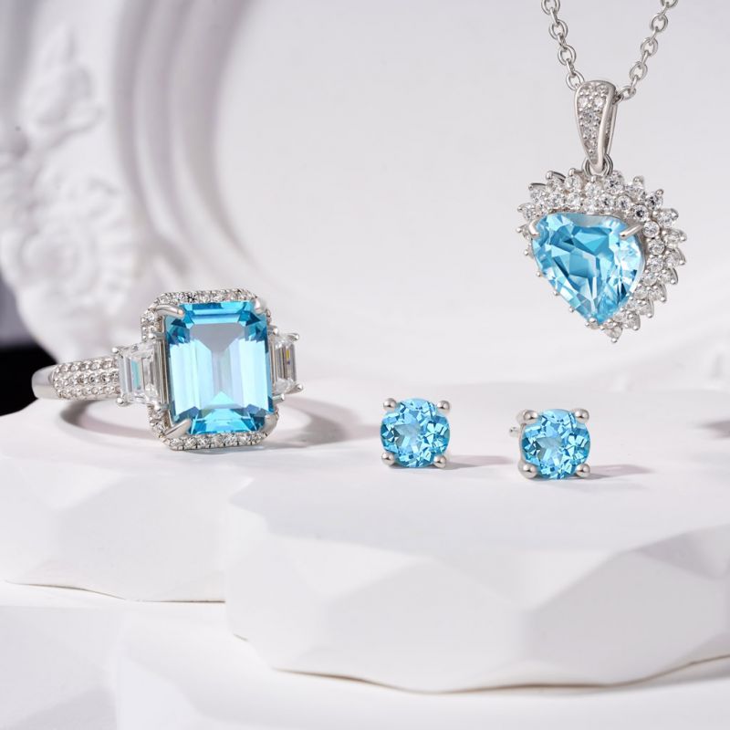 Pendientes de Topacio Azul
