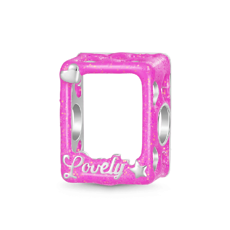 Charm Doble Capa Oso Rosa Barbie