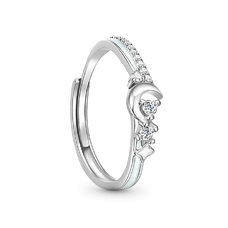 Anillos de la Pareja Glowing Band Moon