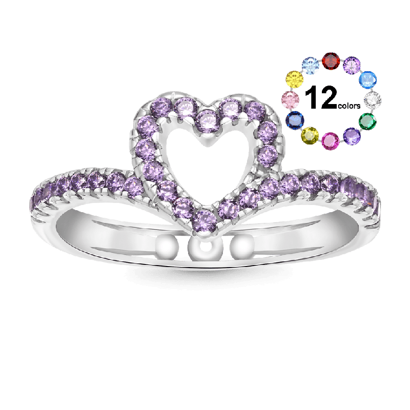 Anillo de Amor Pavé Piedra de Nacimiento