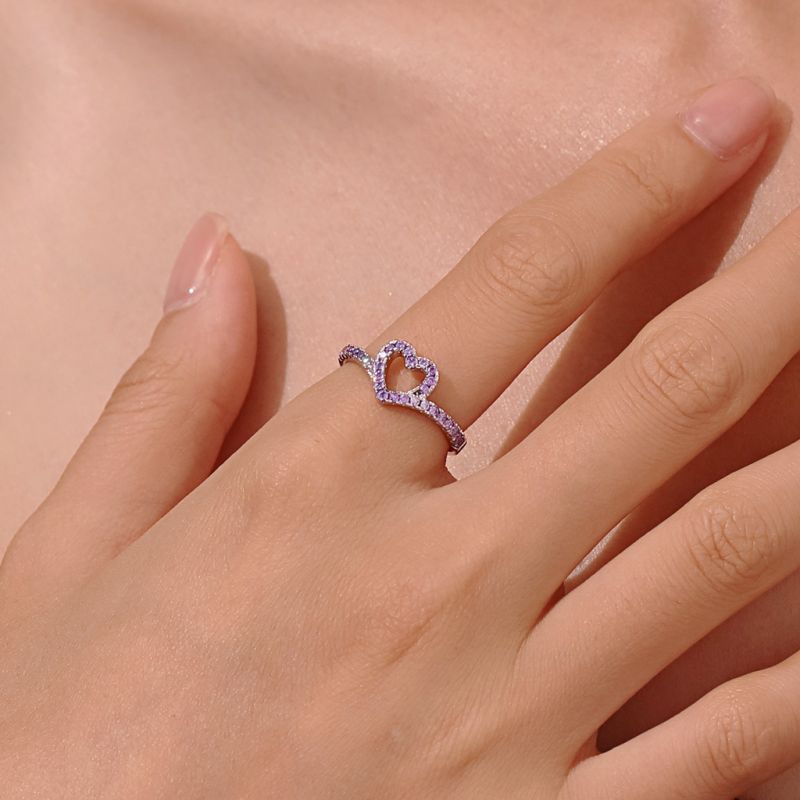 Anillo de Amor Pavé Piedra de Nacimiento