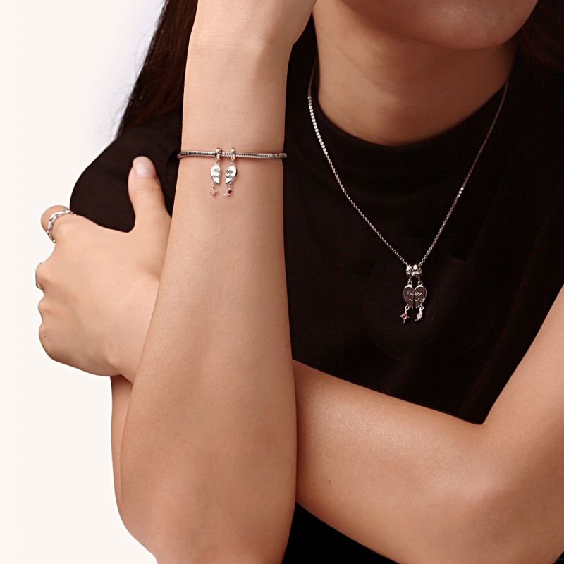 Colgante Doble con Nombre Grabable Love