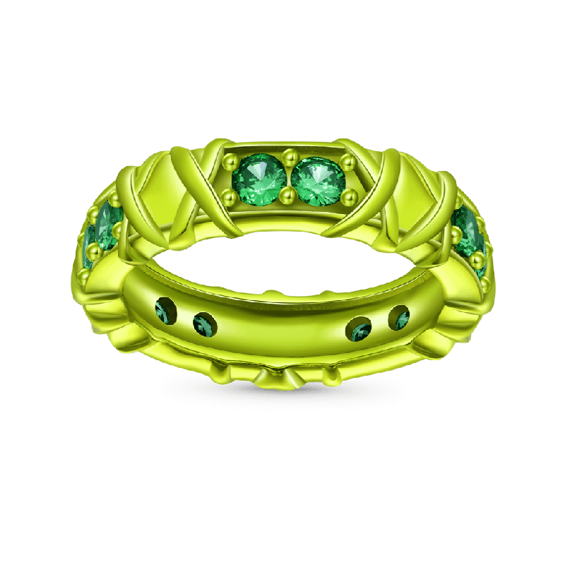Anillo Caramelo Verde Brillante